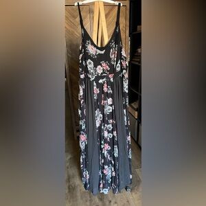 Torrid Black Mesh Dress with Floral Accents